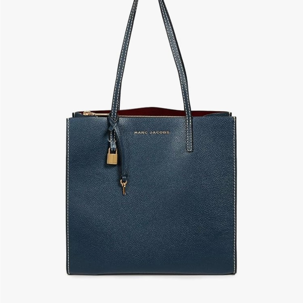 Marc Jacobs Navy Blue Tote with Gold Accents